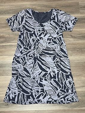Fresh Produce Women's XS Dress Blue Gray 100% Cotton Pockets Natural USA Made
